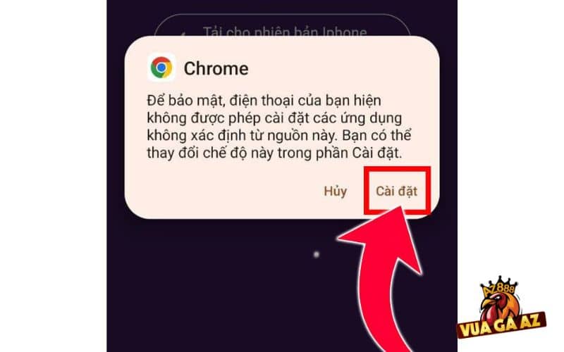 Chọn vào cài đặt để tải xuống